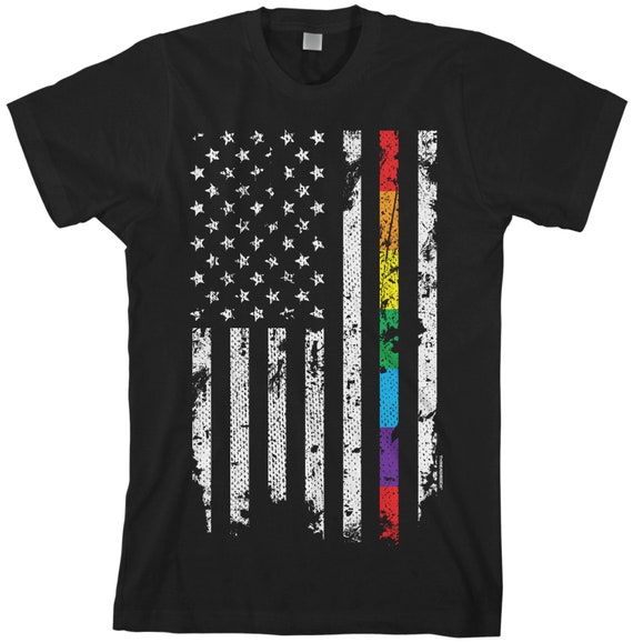 Gay Pride Flag T-Shirt - Rainbow American Flag T-Shirt Gay Pride Flag T-Shirt - Rainbow American Flag T-Shirt