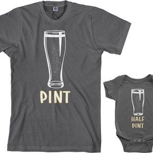 Pint & Half Pint Men's T-shirt and Infant Bodysuit Dad and Baby Matching Set image 3