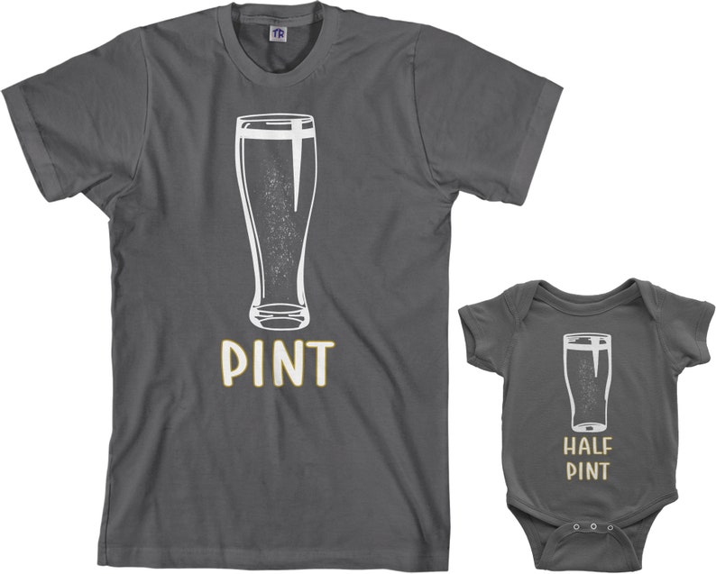 Pint & Half Pint Men's T-shirt and Infant Bodysuit Dad and Baby Matching Set image 3