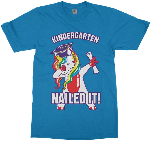 Dabbing Rainbow Unicorn Kindergarten Graduation Nailed It Youth T-Shirt