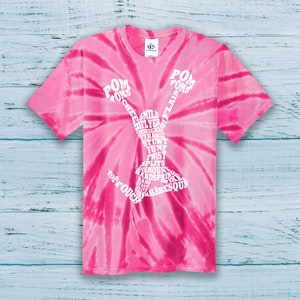 Cheerleader Cheer Typography Children&#39;s Youth Girls&#39; Tie Dye T-Shirt
