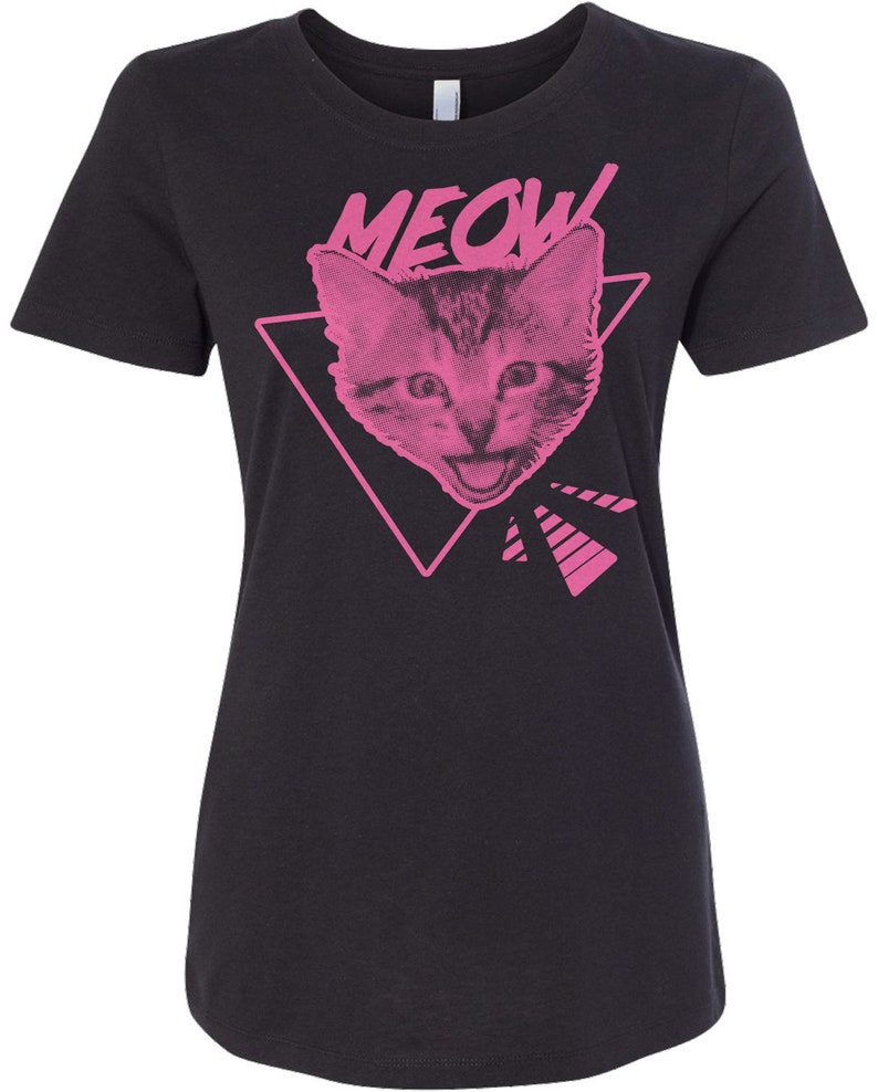 80's Neon Cat Funny 1980s Cat Lover Women's Long - Etsy