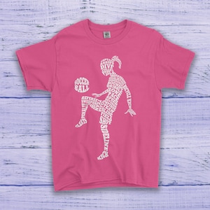 Soccer Player Typography Children's Youth Girls' T-Shirt image 1