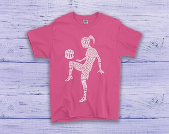 Soccer Player Typography Children&#39;s Youth Girls&#39; T-Shirt