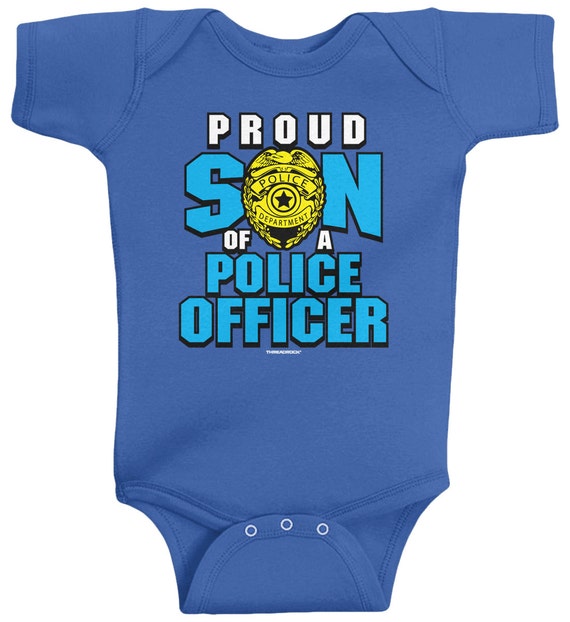 Threadrock Baby Girls Proud Daughter of a Police Officer Infant Bodysuit Dad Cop
