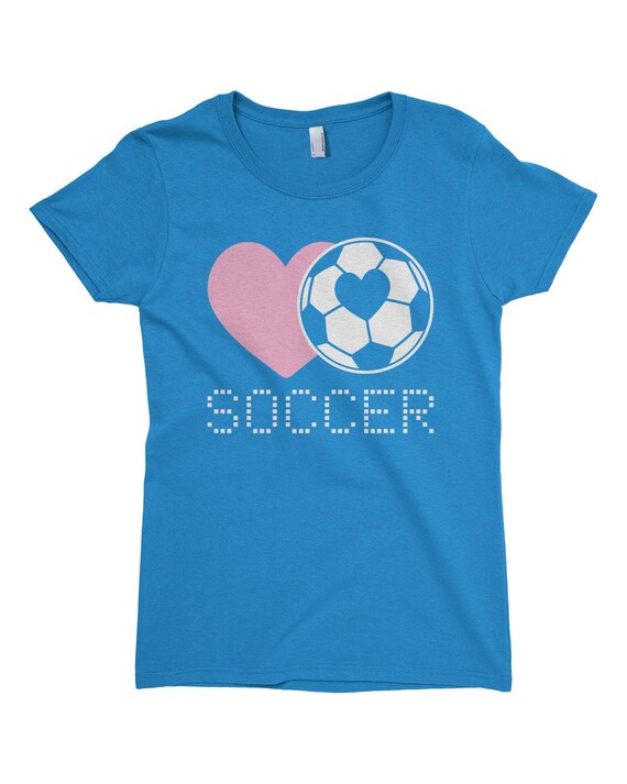 Love Heart Soccer - Children's Youth Girls' Fitted T-shirt