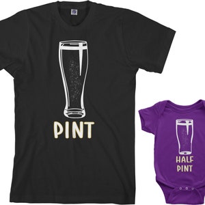 Pint & Half Pint Men's T-shirt and Infant Bodysuit Dad and Baby Matching Set image 6