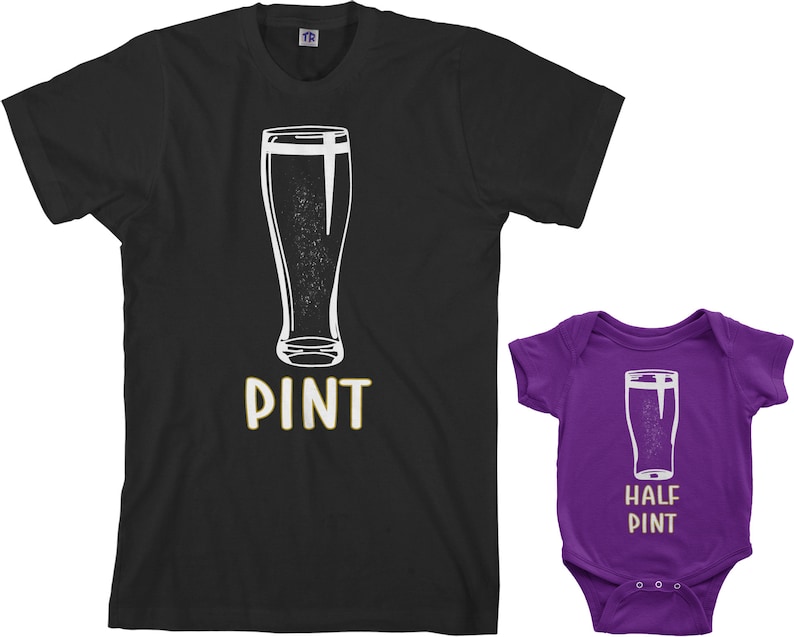 Pint & Half Pint Men's T-shirt and Infant Bodysuit Dad and Baby Matching Set image 6