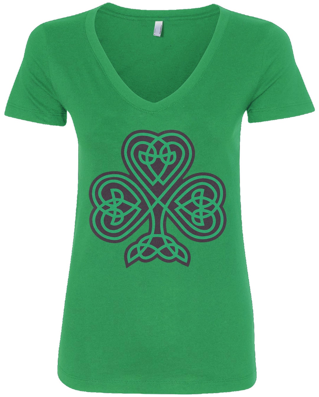 Celtic Shamrock Women's V-neck Fitted T-shirt Irish St. Patrick's Day ...