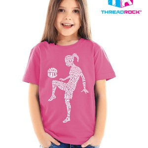 Soccer Player Typography Children's Youth Girls' T-Shirt image 2