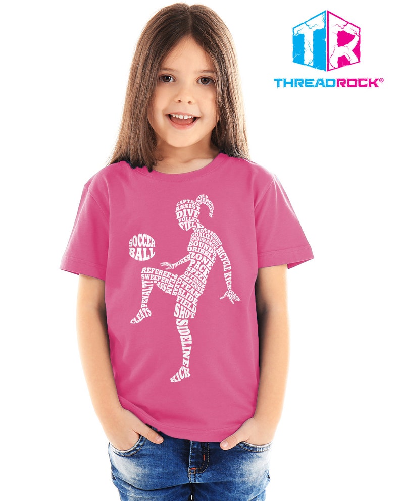 Soccer Player Typography Children's Youth Girls' T-Shirt image 2