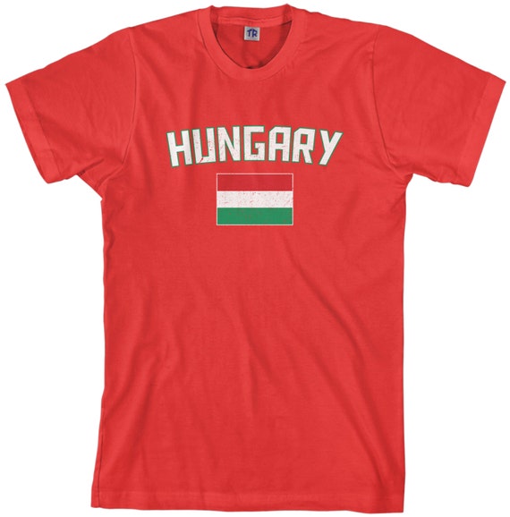 Hongarije Vlag Mannen T Shirt Hongaars Voetbalelftal Europees Etsy