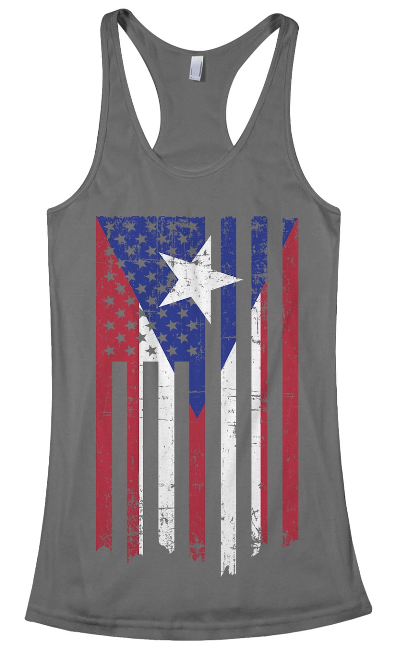 T-shirt Femme Fitted Puerto Rico USA Flag - Fierté Américaine - 100% Coton - Threadrock