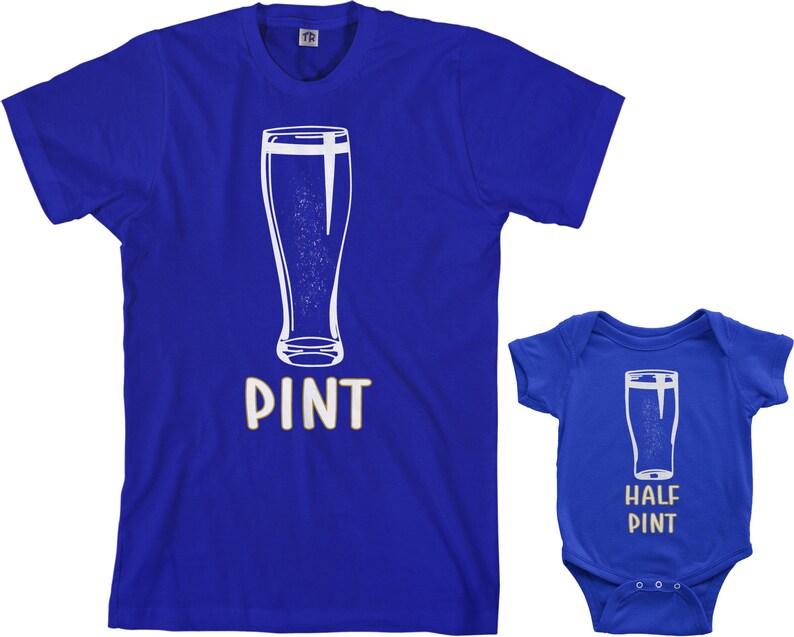 Pint & Half Pint Men's T-shirt and Infant Bodysuit Dad and Baby Matching Set image 8