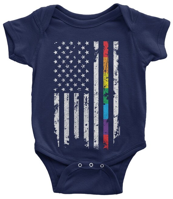 Gay Pride Rainbow American Flag Baby Infant Bodysuit | Etsy