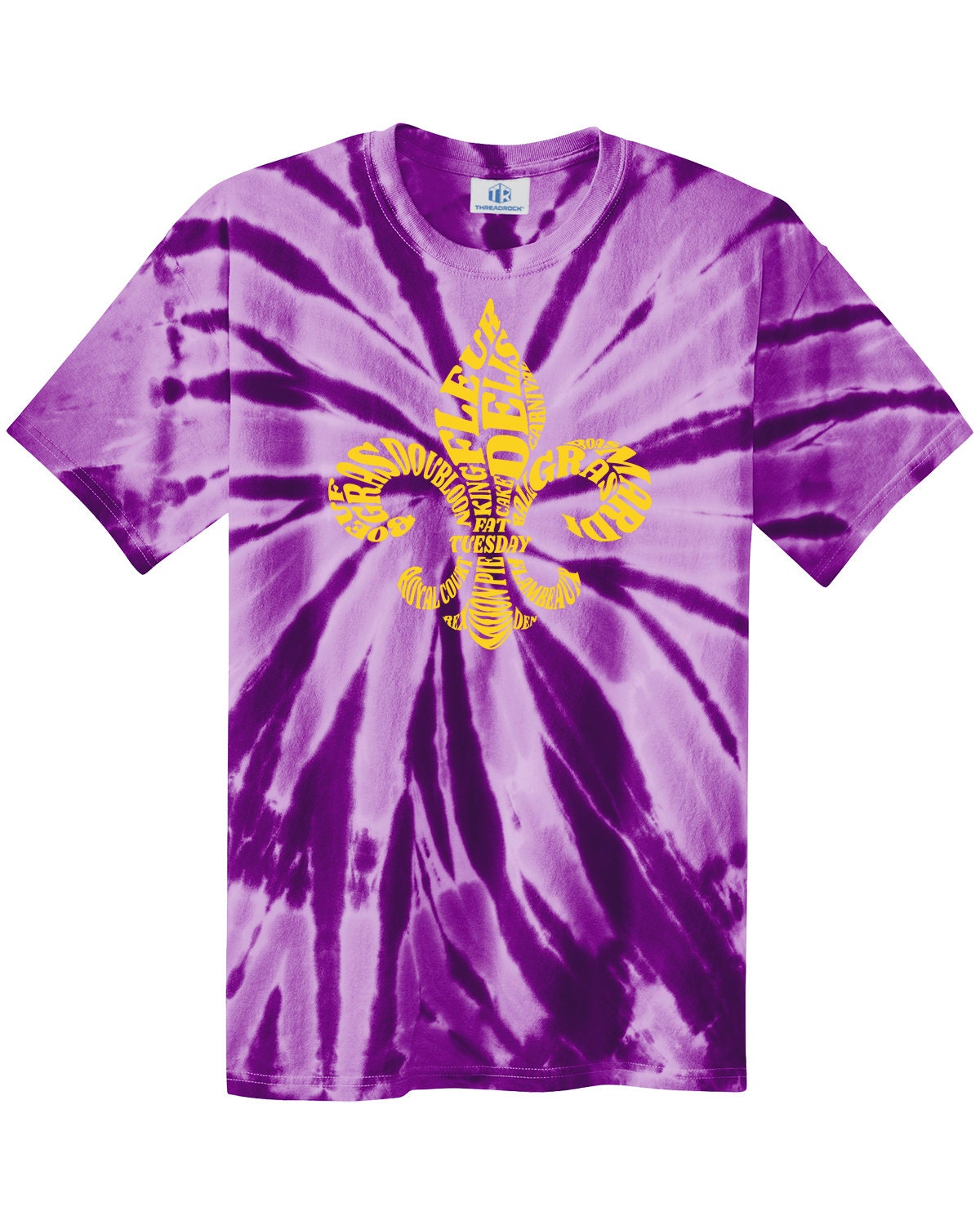 tie dye mardi gras shirt