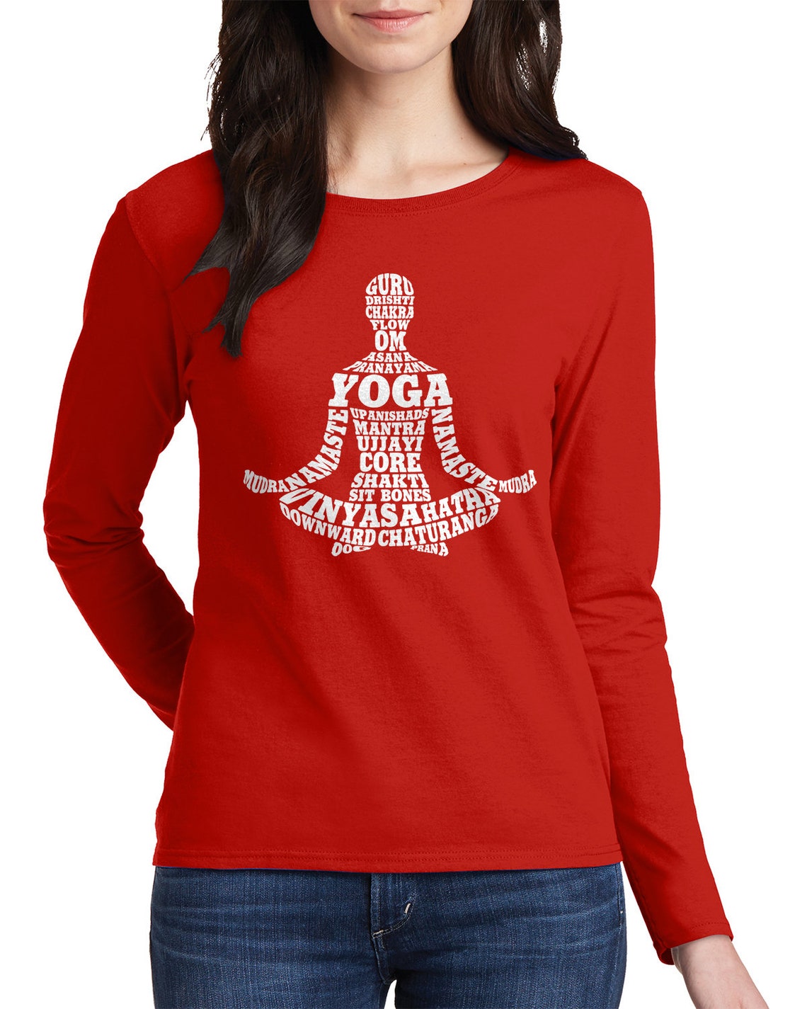 Yoga Typography Women's Long Sleeve T-shirt - Etsy