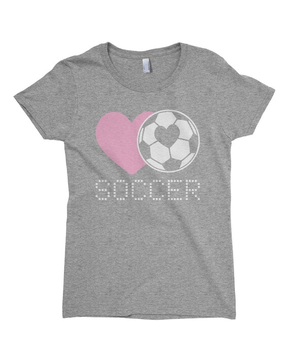 Love Heart Soccer - Children's Youth Girls' Fitted T-shirt