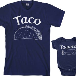 Taco & Taquito Men's T-shirt and Infant Bodysuit Dad and Baby Matching Set image 4