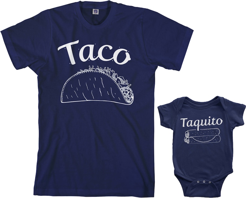 Taco & Taquito Men's T-shirt and Infant Bodysuit Dad and Baby Matching Set image 4