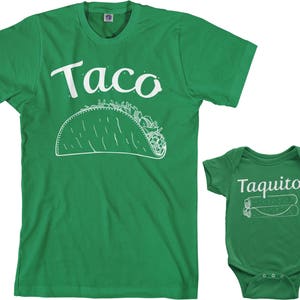 Taco & Taquito Men's T-shirt and Infant Bodysuit Dad and Baby Matching Set image 3