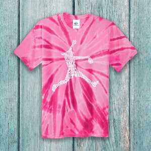 Softball-Spieler Typografie Kinder Jugend Mädchen Krawatte Dye T-Shirt