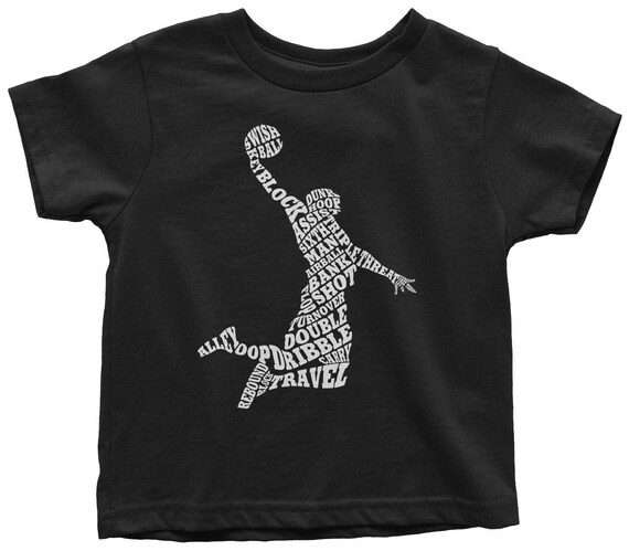 Boy's Basketball Player Typography - Kids' Toddler Long and