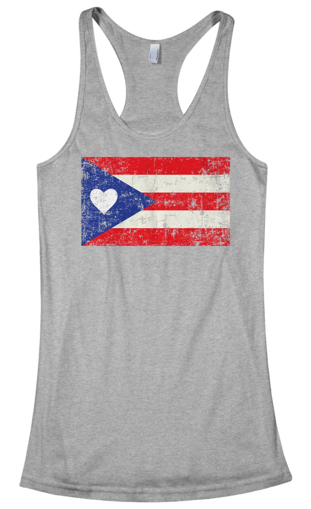 Puerto Rico American Flag Racerback Tank Top For Women - Rican US USA Pride Tee