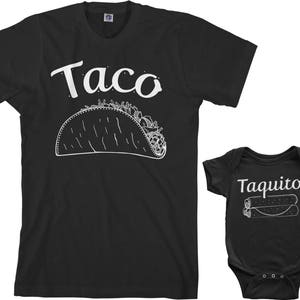 Taco & Taquito Men's T-shirt and Infant Bodysuit Dad and Baby Matching Set image 2