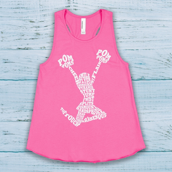 Cheerleader Cheer Typography Children's Youth Girls' Racerback Tank Top