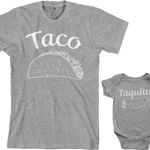 Taco & Taquito Men's T-shirt and Infant Bodysuit Dad and Baby Matching Set image 7