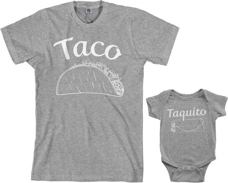 Taco & Taquito Men's T-shirt and Infant Bodysuit Dad and Baby Matching Set image 7