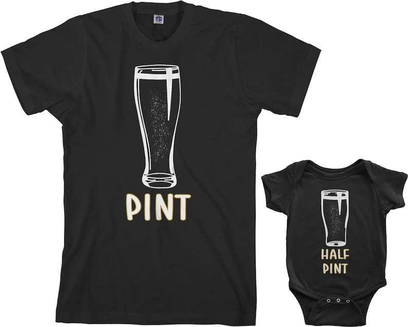 Pint & Half Pint Men's T-shirt and Infant Bodysuit Dad and Baby Matching Set image 2