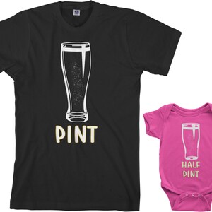 Pint & Half Pint Men's T-shirt and Infant Bodysuit Dad and Baby Matching Set image 4