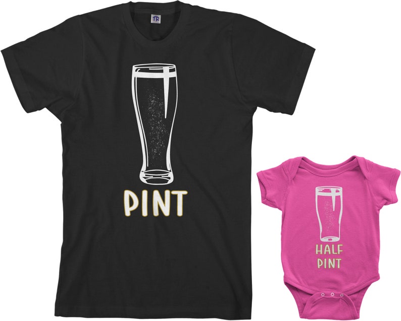 Pint & Half Pint Men's T-shirt and Infant Bodysuit Dad and Baby Matching Set image 4