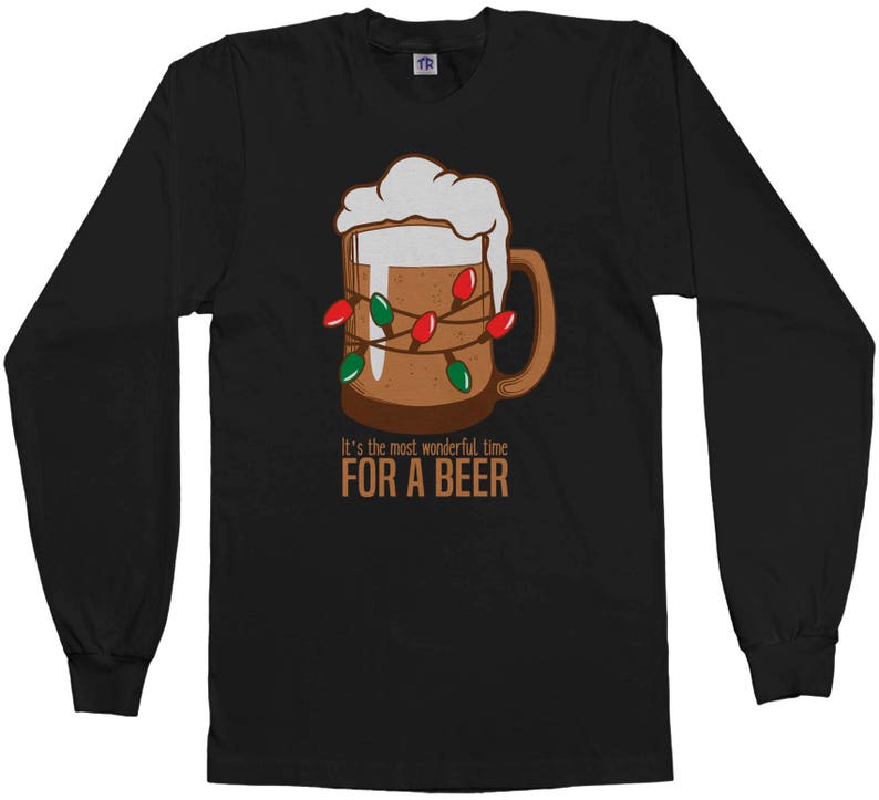Most Wonderful Time For A Beer Men's Long Sleeve T-Shirt Short Sleeve T-Shirt Tank Top Funny Drinking Shirt image 1