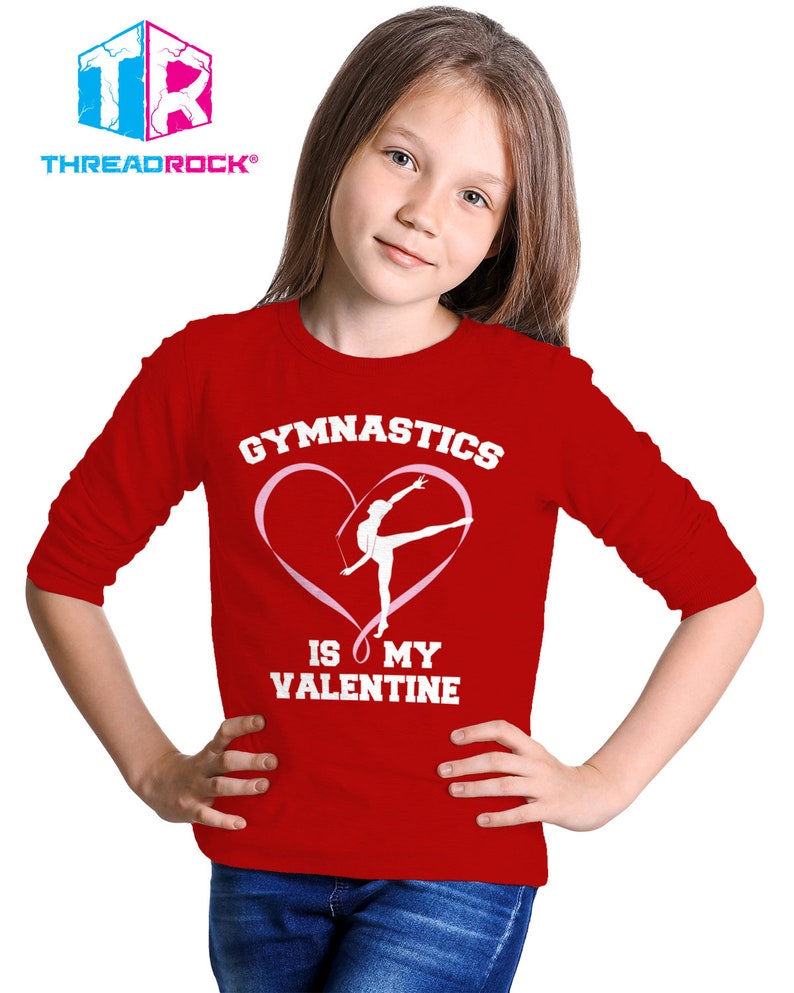 Gymnastics Is My Valentine Kids/' Youth Long Sleeve T-shirt