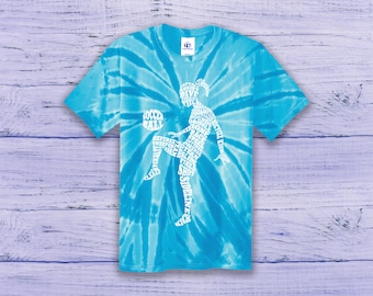 Soccer Player Typography Children's Youth Girls' Tie Dye T-Shirt