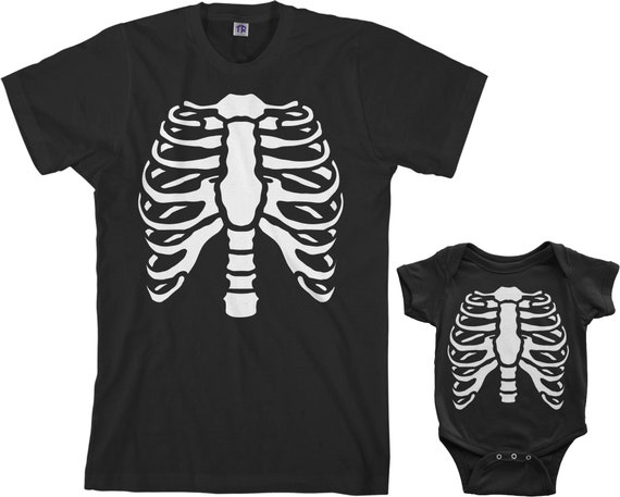 Mens White Skeleton Rib Cage Funny Halloween Costume T shirt