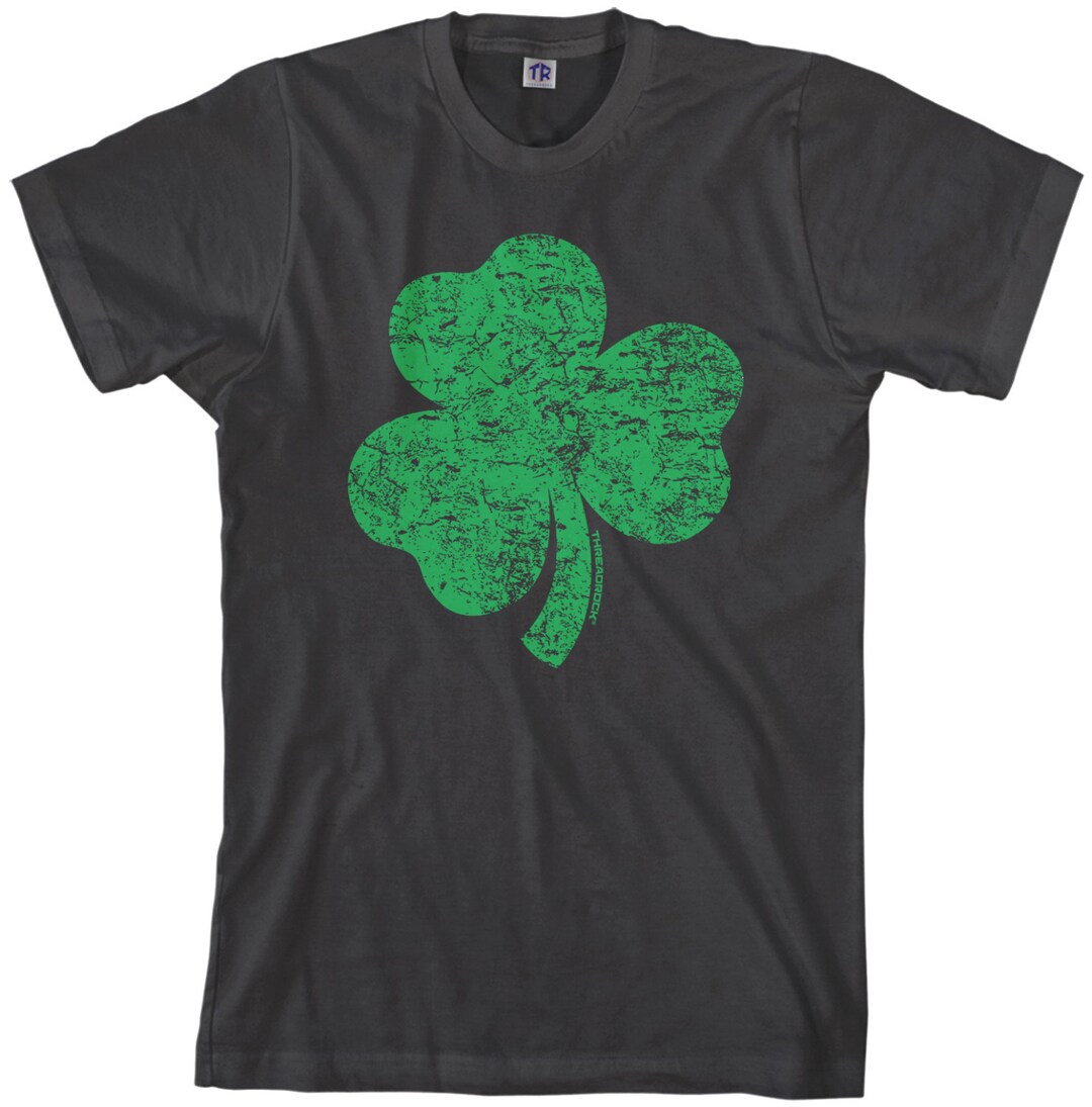 Distressed Green Shamrock Men's T-shirt Four Leaf Clover - Etsy