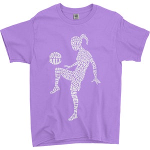 Soccer Player Typography Children's Youth Girls' T-Shirt Lavender