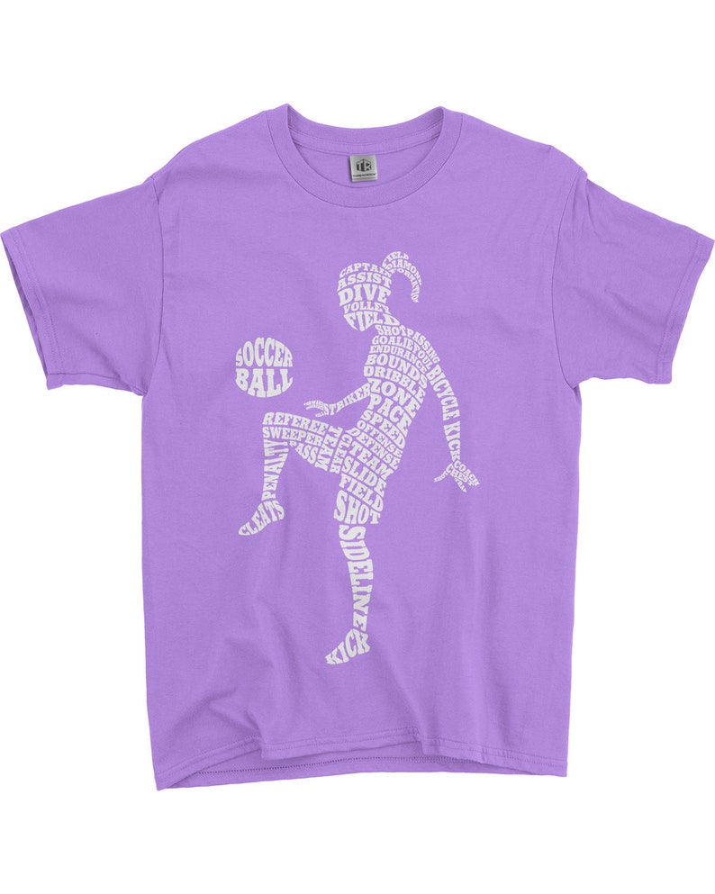 Soccer Player Typography Children's Youth Girls' T-Shirt Lavender