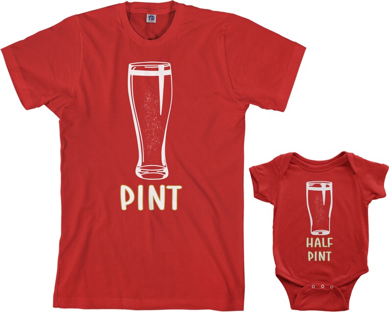 Pint & Half Pint Men's T-shirt and Infant Bodysuit Dad and Baby Matching Set image 7