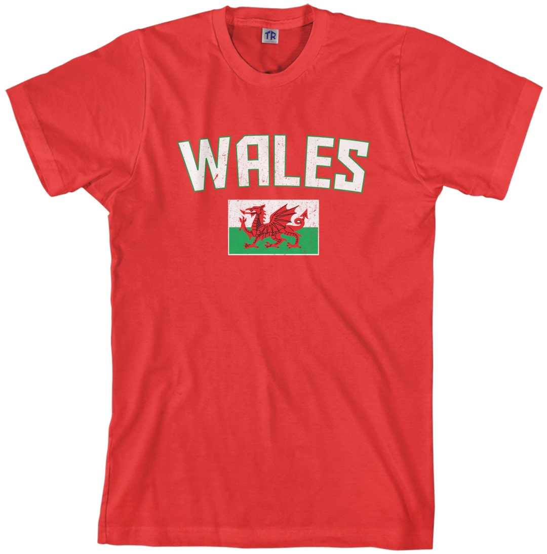 thumbnail interactive-video image 1 of Wales National Team T-Shirt - Welsh Commonwealth World Cup Football Rugby Top, Mens 1 of 2