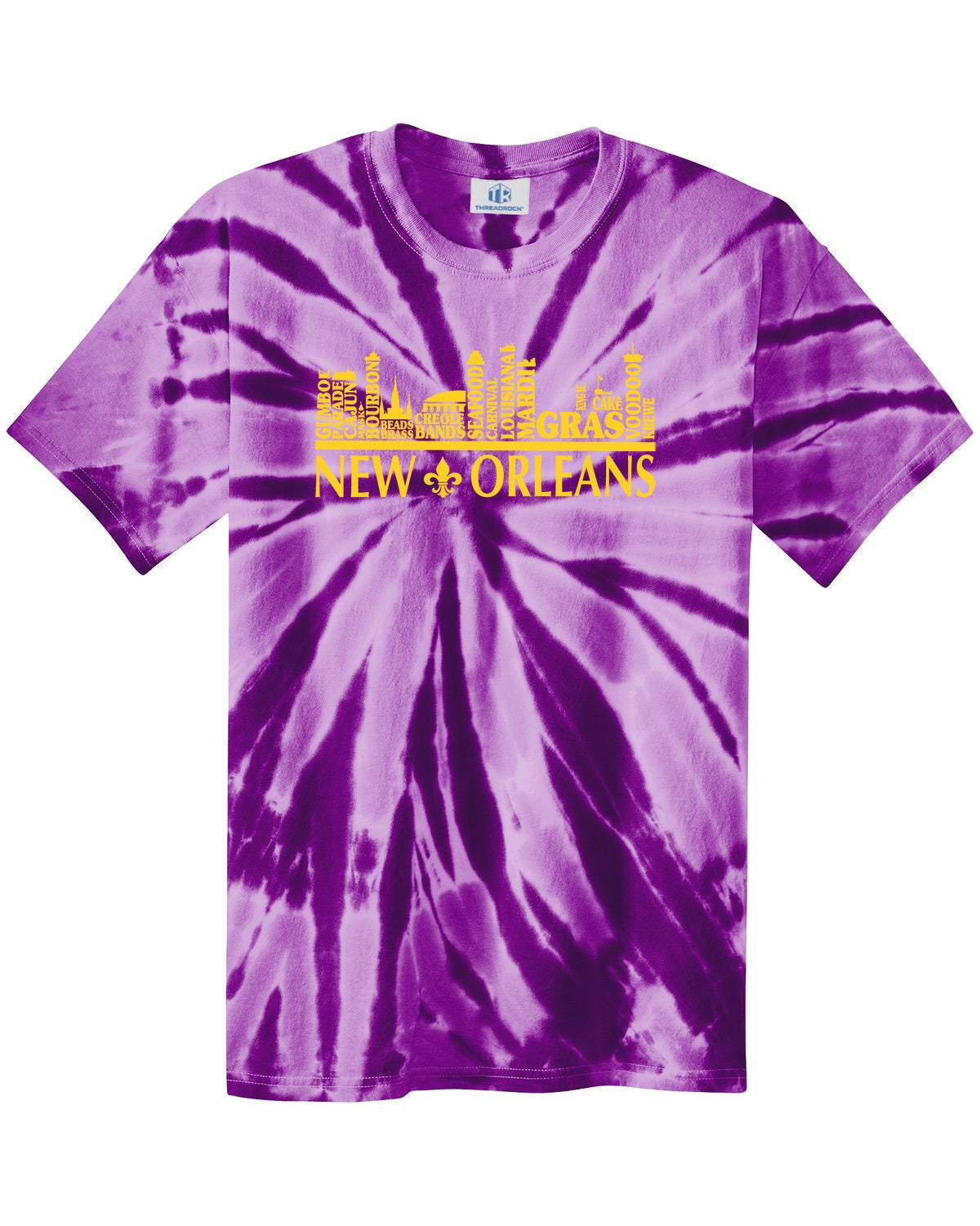 New Orleans Skyline Typography Unisex Tie Dye T-shirt | Etsy