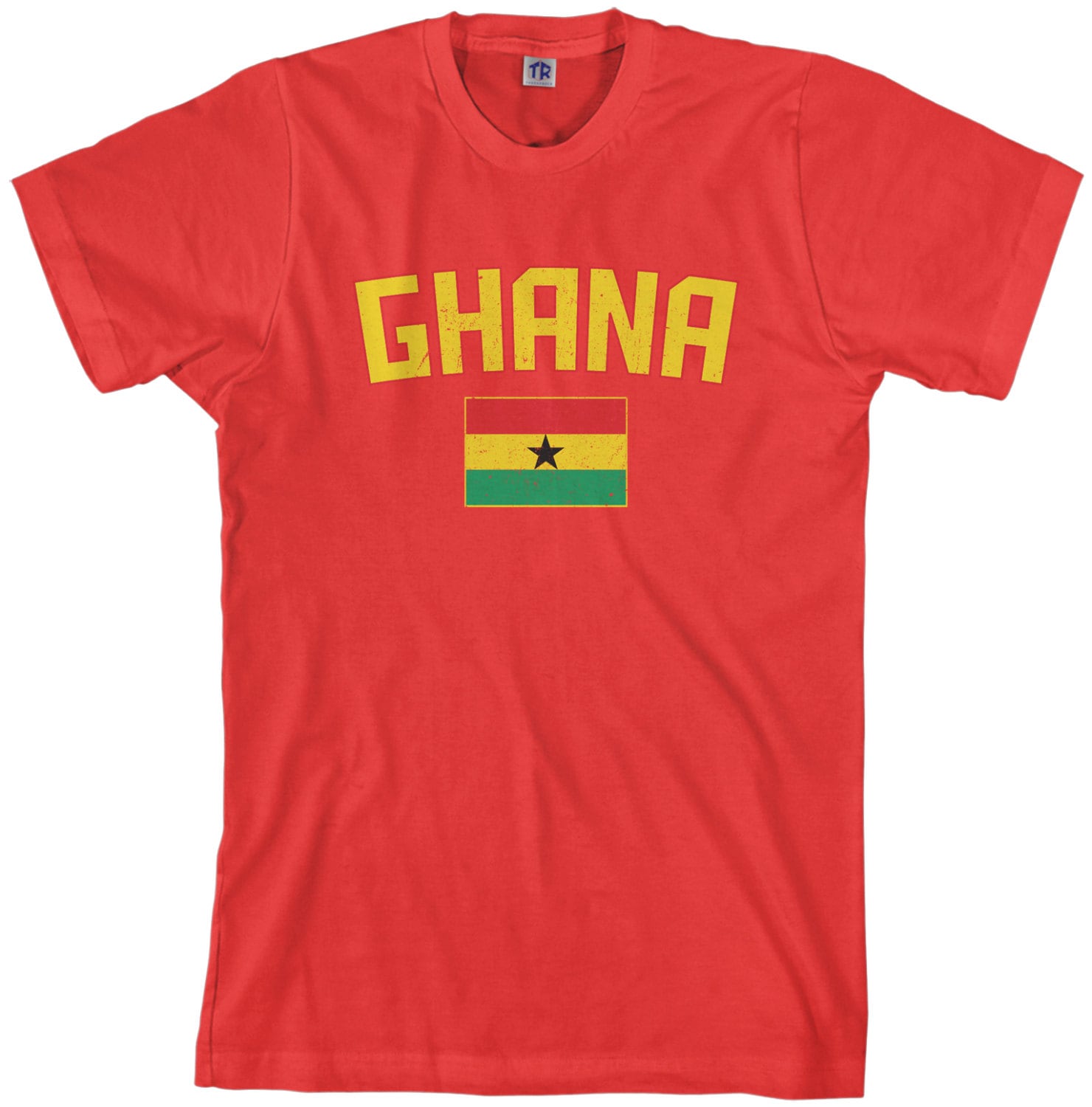 T-shirt Donna Ghana Bandiera - Maglietta Cotone Vestibilità Regolare - JNR Apparel