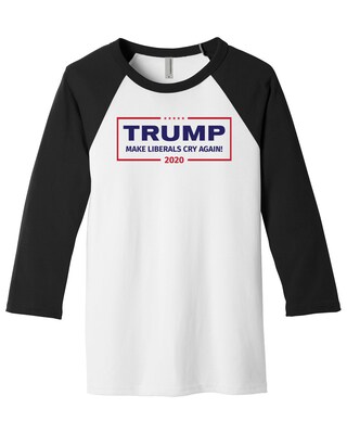 Maglietta Uomo Trump 2020 'Make Liberals Cry Again' – Cotone 100% – Taglia L