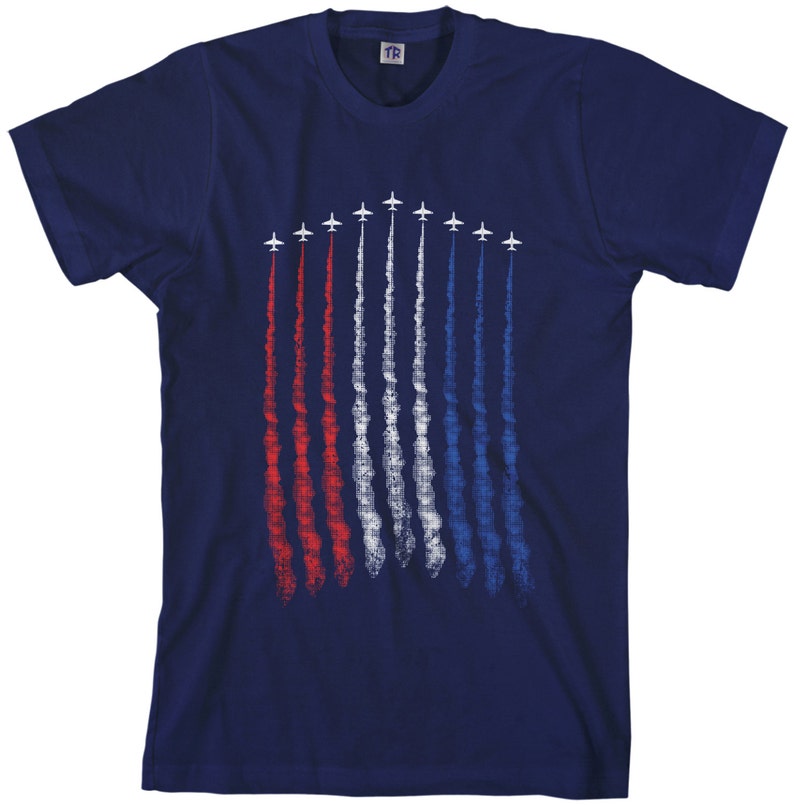 Red White Blue Air Force Flyover Men's T-shirt image 3