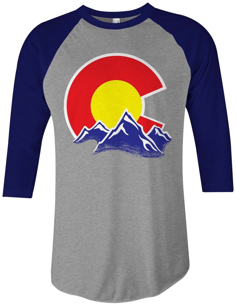 Colorado Mountain Unisex Adult Raglan T-Shirt
