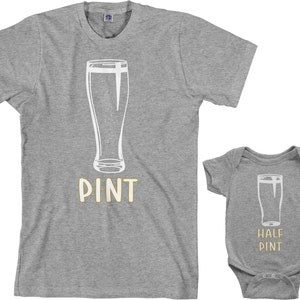Pint & Half Pint Men's T-shirt and Infant Bodysuit Dad and Baby Matching Set image 9
